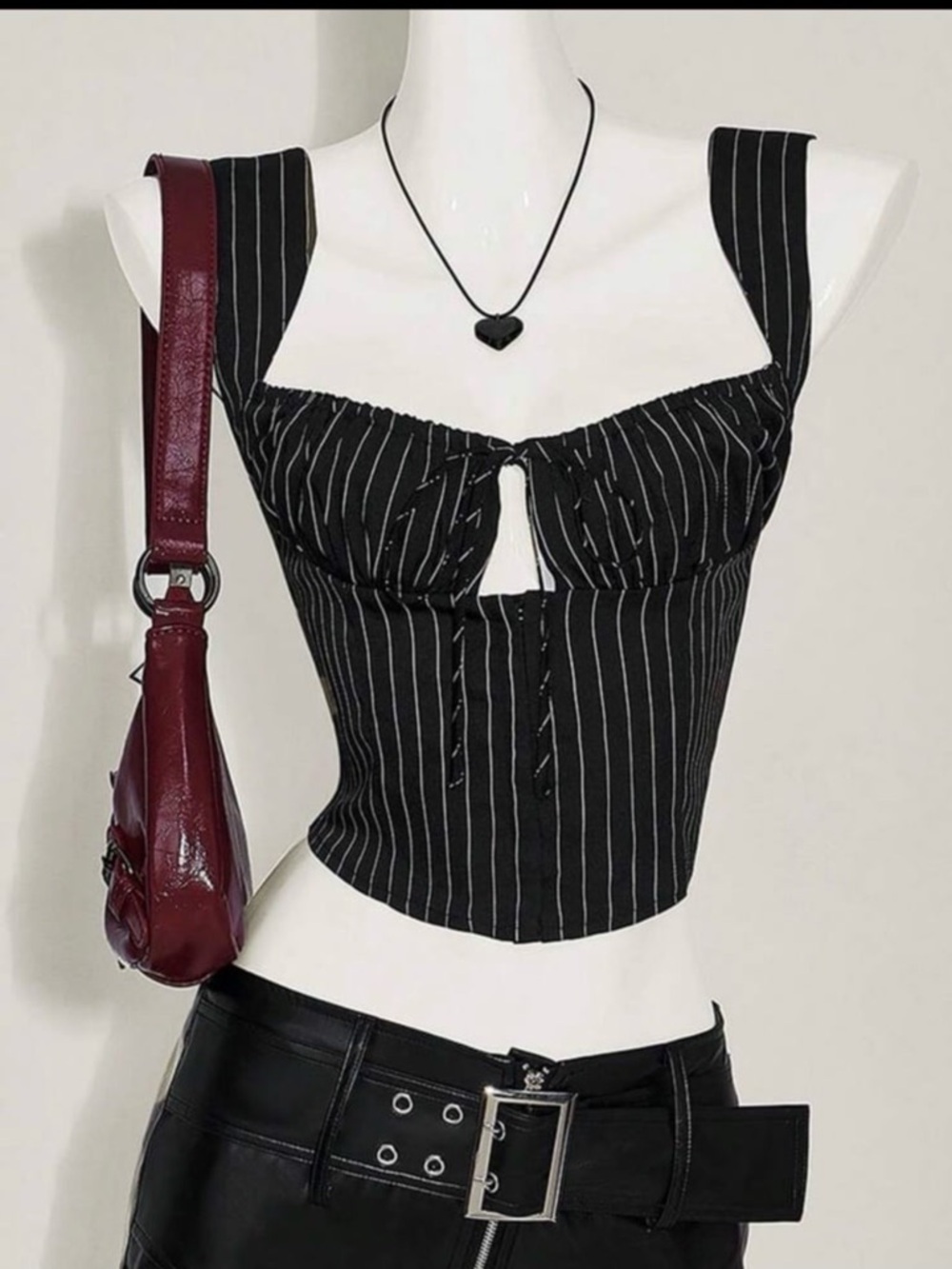 Y2K Pin Stripe Cropped Tank Top